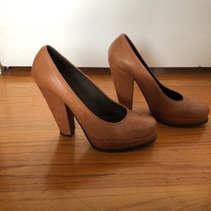 Joie Tan Leather Heels